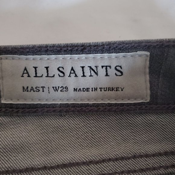 All Saints Women's MAST Skinny Denim Jeans Washed Gray Size W29 - Picture 8 of 16